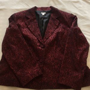 Red print women’s two button jacket